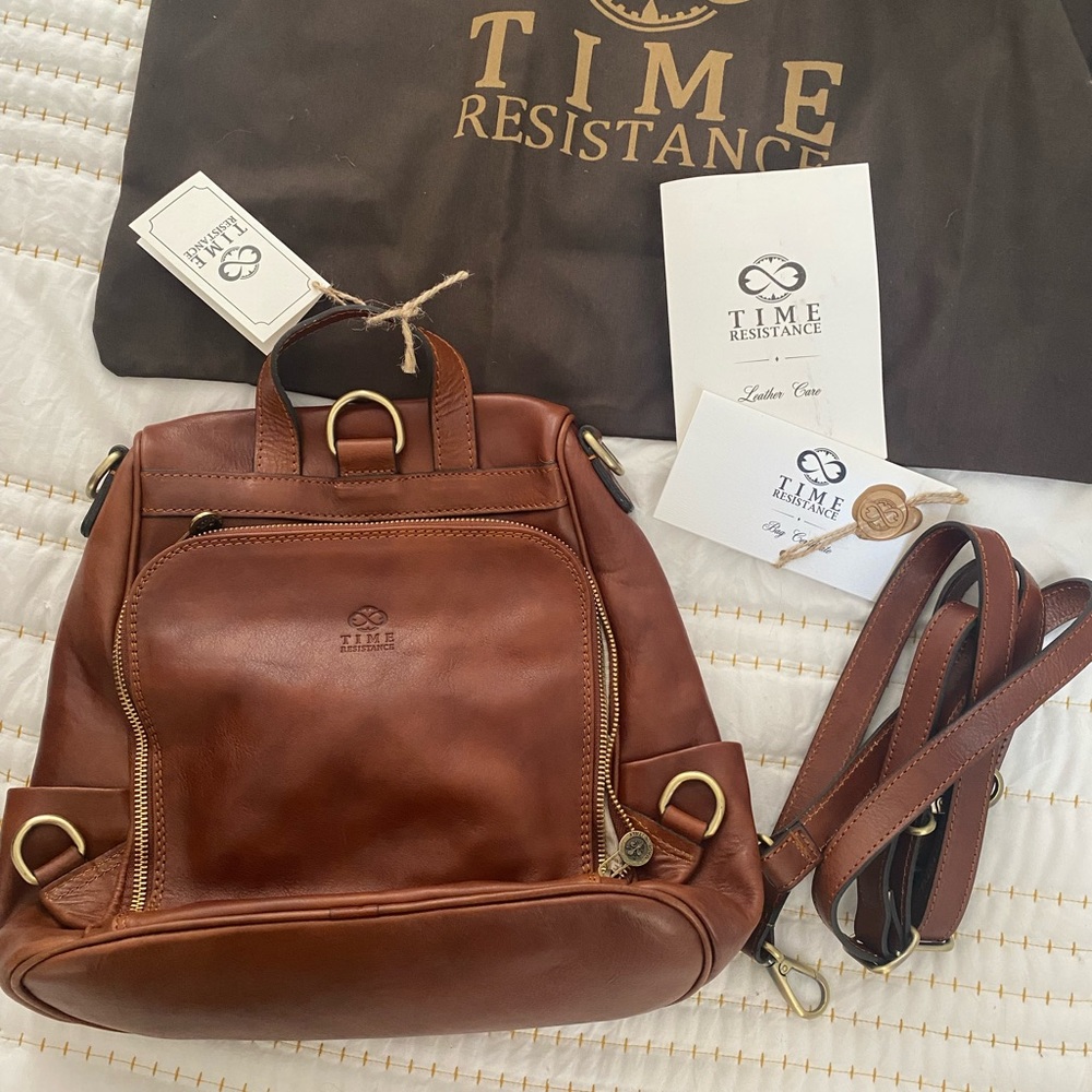 Leather Bag Time Resistance Backpack Purse